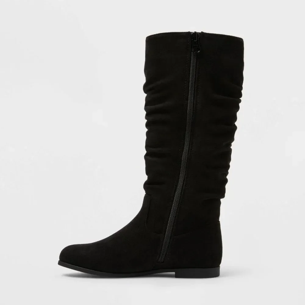 Girls' Scrunch Knee High Boots - Cat & Jack Black 13
